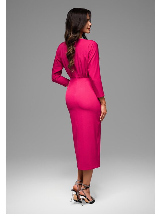 Ombre Ombre Sukienka wieczorowa LA-OM-DLR093 Różowy Regular Fit