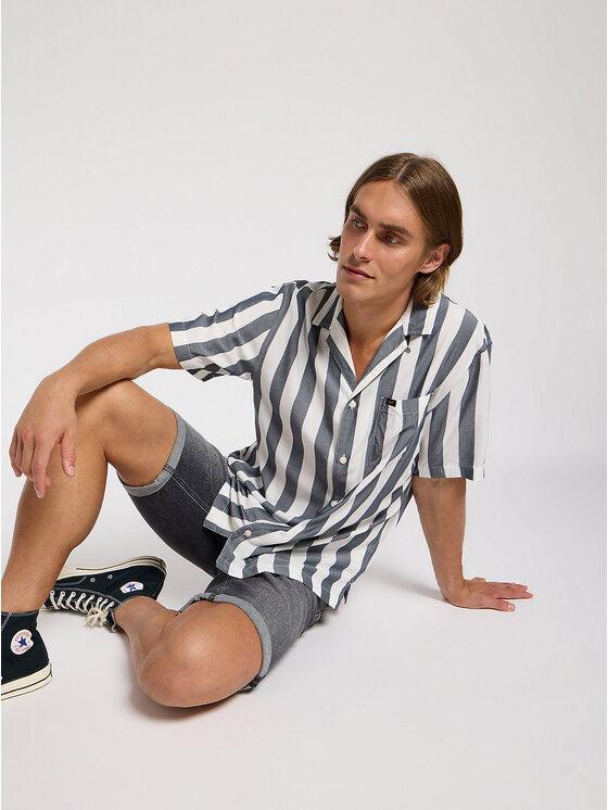 Lee Lee Koszula RESORT SHIRT RIVET Szary Regular Fit