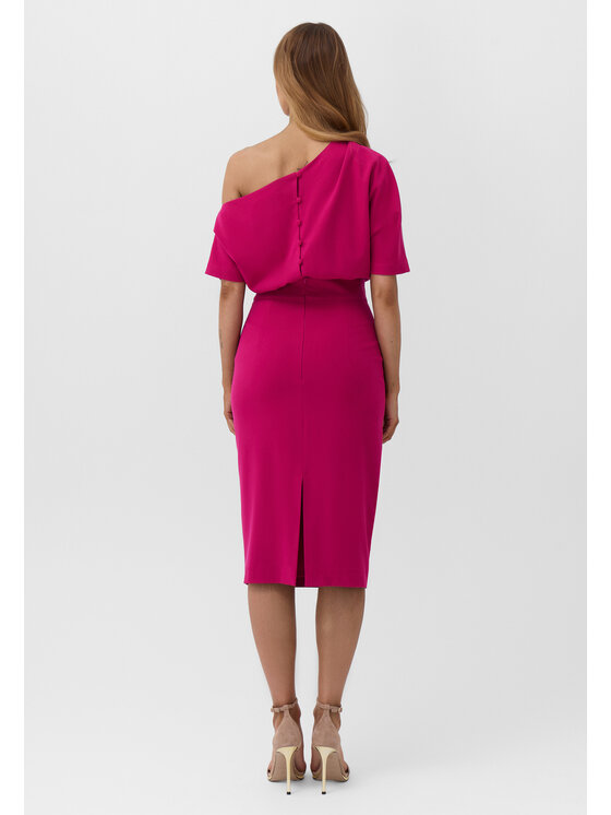 Kasia Zapała Kasia Zapała Sukienka koktajlowa Violette Różowy Slim Fit