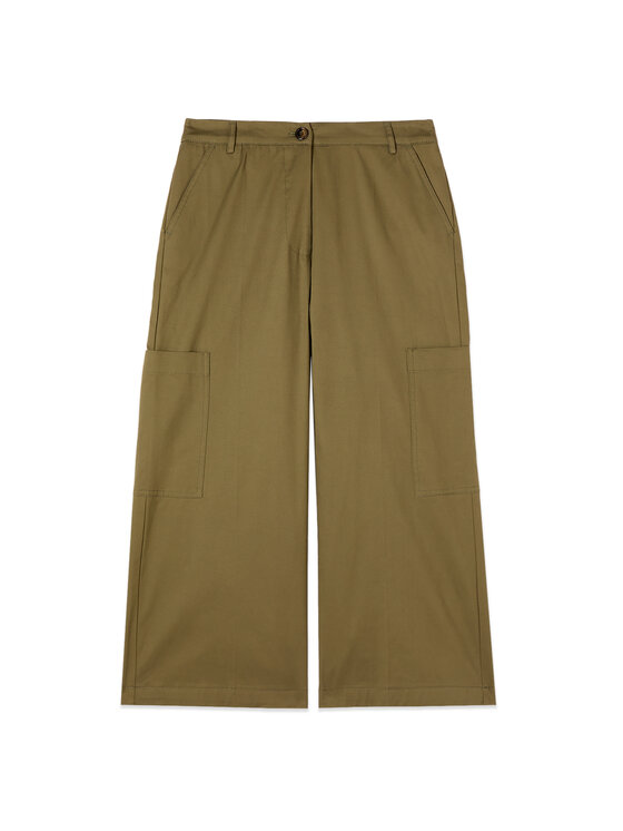 Oltre Oltre Spodnie materiałowe P744R008878N035 Zielony Baggy Fit