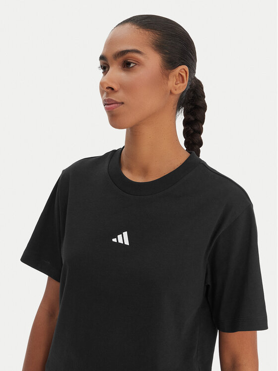 adidas adidas Футболка Essentials Small Logo JC5943 Чорний Regular Fit