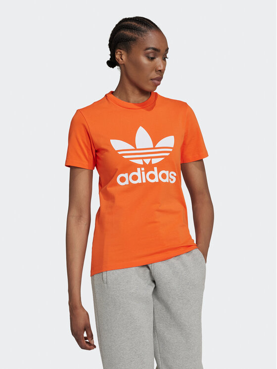 adidas T Shirt ADICOLOR CLASSICS TREFOIL T Shirt HK9639 Orange Regular Fit Modivo
