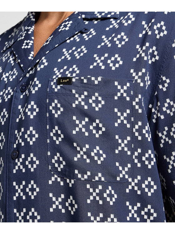 Lee Lee Koszula 112364143 Granatowy Relaxed Fit