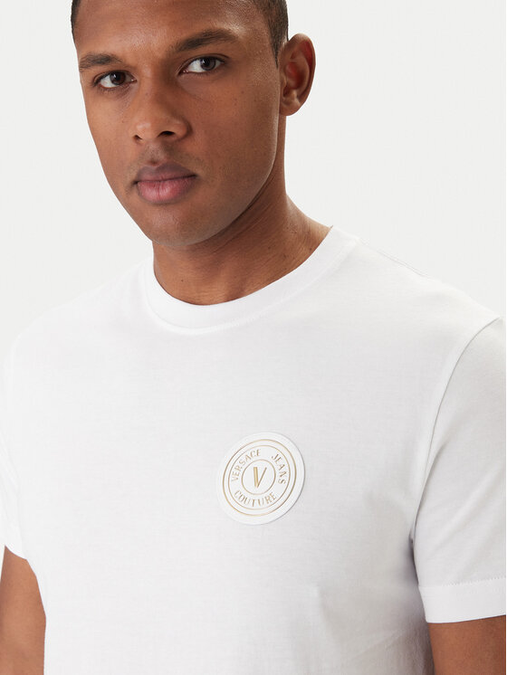 Versace Jeans Couture Versace Jeans Couture Póló 80GAHT03 CJ00T Fehér Regular Fit