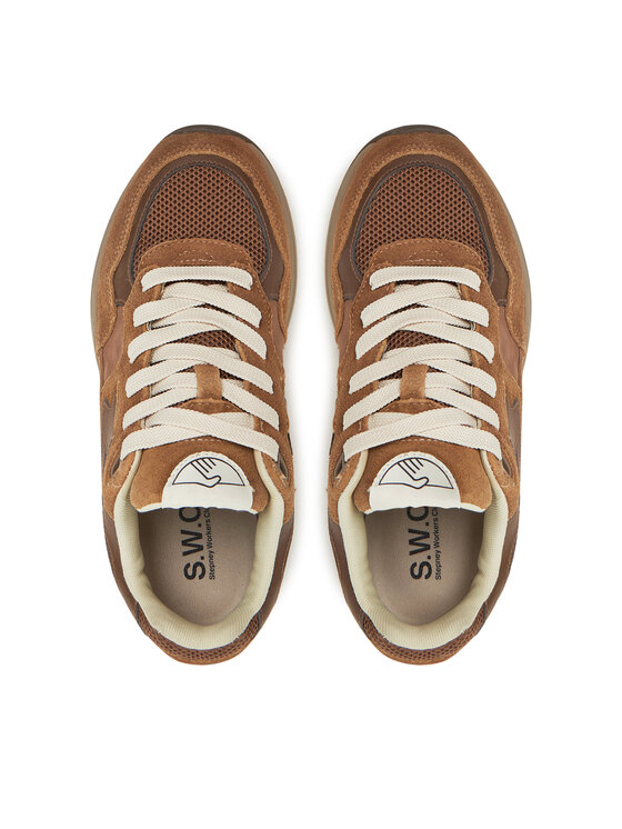 S.W.C Stepney Workers Club S.W.C Stepney Workers Club Sneakersy Amiel S-Strike YP03205 Brązowy
