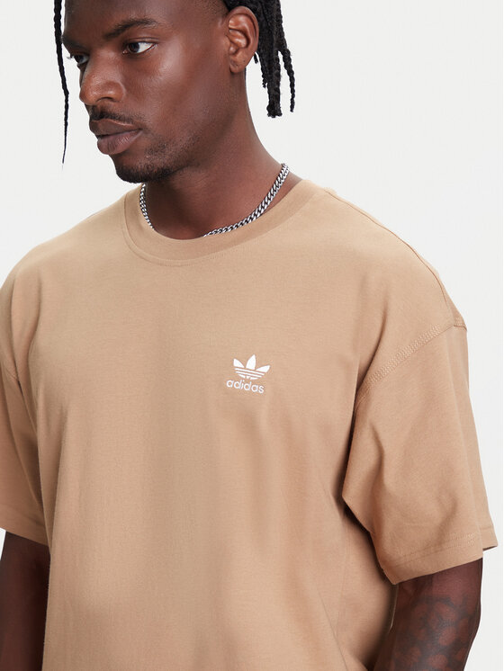 adidas adidas T-Shirt Trefoil Essentials JV5944 Beżowy Oversize