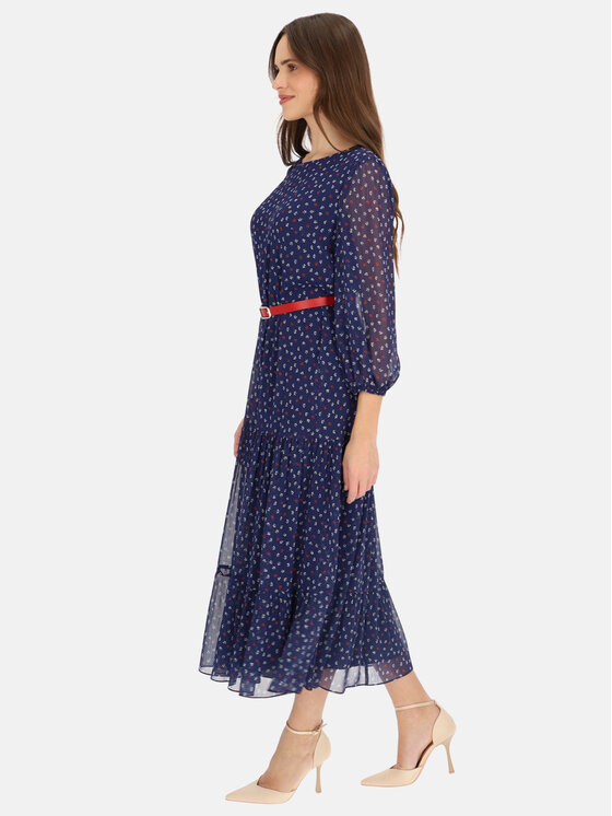 Potis & Verso Potis & Verso Sukienka wieczorowa Sara Granatowy Regular Fit