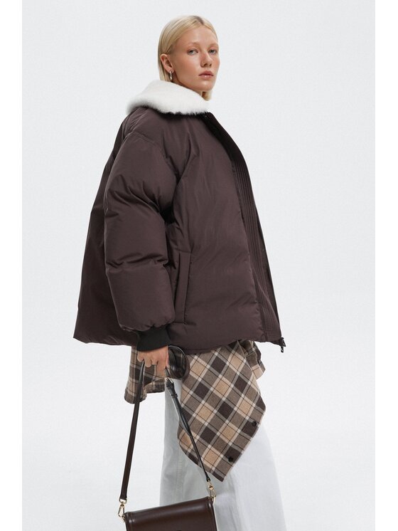 Estro Estro Μπόμπερ μπουφάν ER00116043 Καφέ Oversize