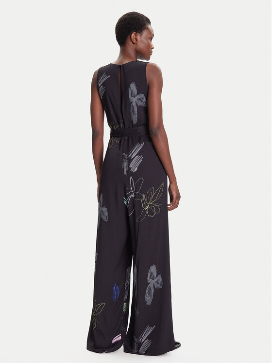 Desigual Desigual Jumpsuit Art Floral 25WWPW04 Schwarz Regular Fit