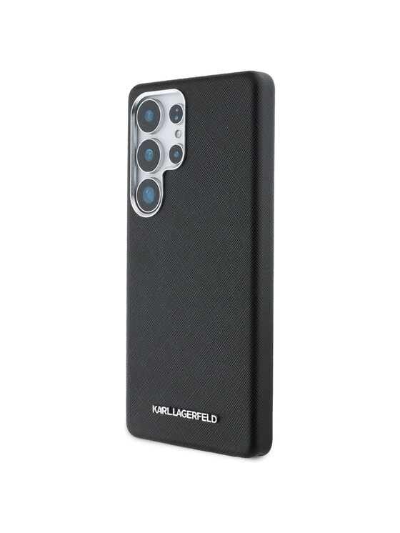 KARL LAGERFELD KARL LAGERFELD Etui na telefon Saffiano Full Wrapped Elongated Metal Logo Czarny