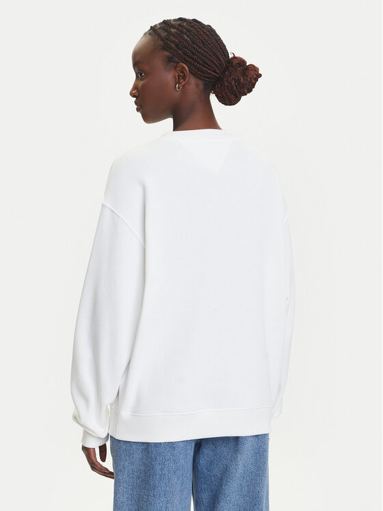 Tommy Jeans Tommy Jeans Majica dugih rukava Gradient Flag DW0DW21396 Bijela Relaxed Fit