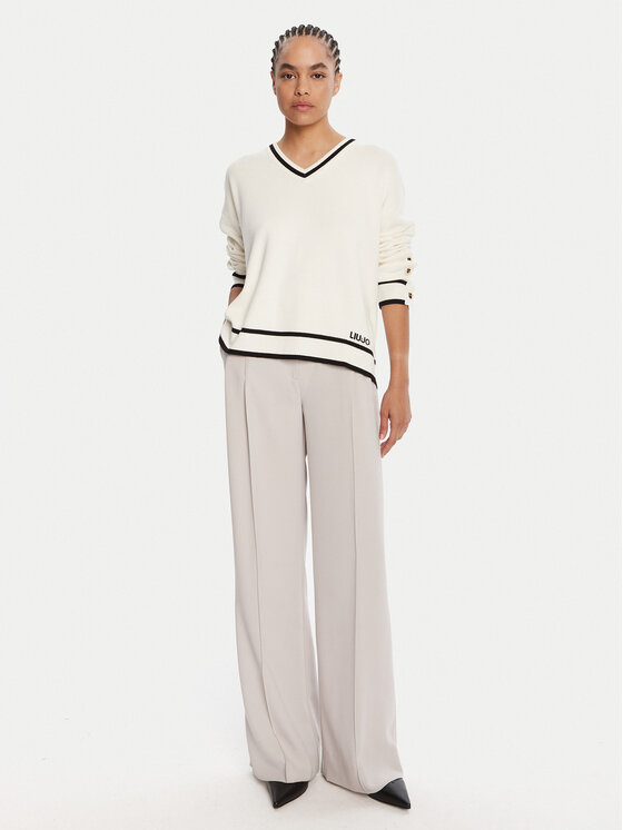 Liu Jo Sport Liu Jo Sport Sweter TF5229 MS59L Écru Regular Fit
