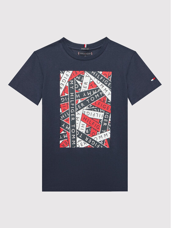 Tommy Hilfiger T-Shirt Tape Artwork KB0KB07463 D Σκούρο μπλε Regular Fit