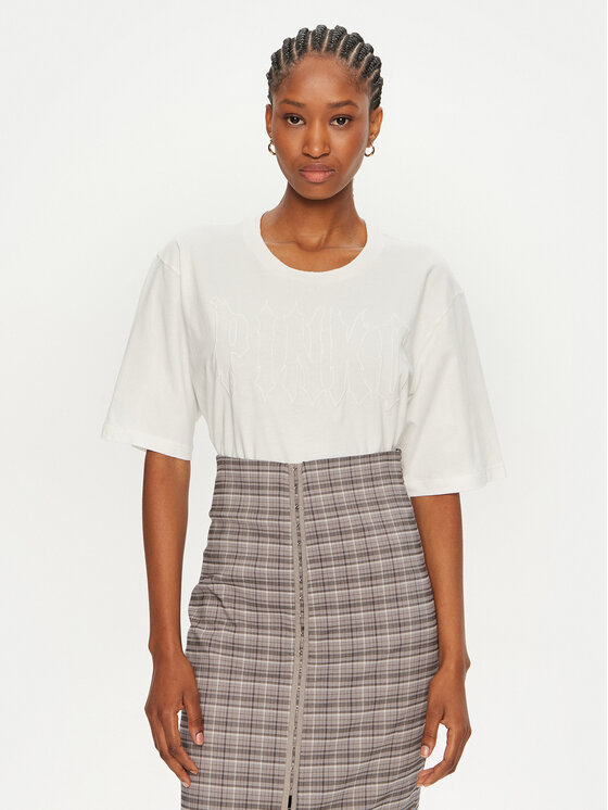 PINKO PINKO Marškinėliai Scanner 101704 A23W Balta Relaxed Fit