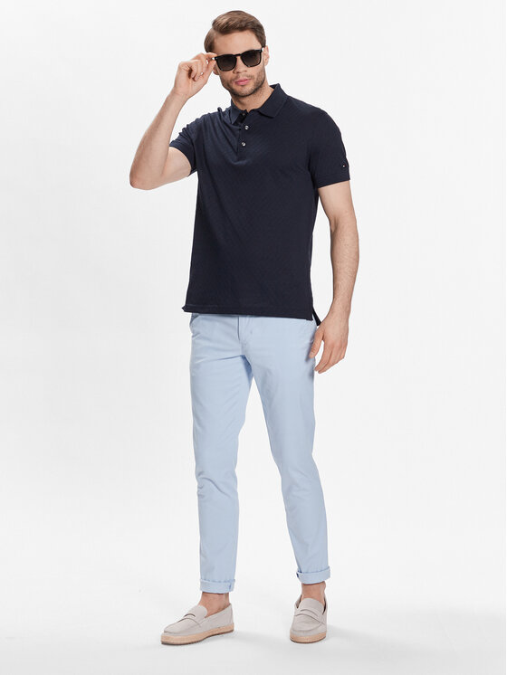 Tommy Hilfiger Tommy Hilfiger Poloshirt Tonal Geo Structure MW0MW30760 Dunkelblau Regular Fit