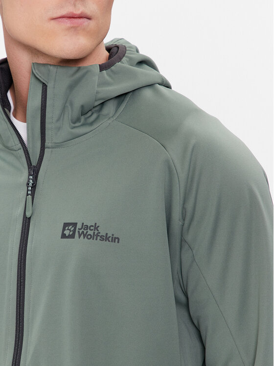 Jack Wolfskin Softshelljacke Feldberg Hoody 1306922 Grün Regular Fit 