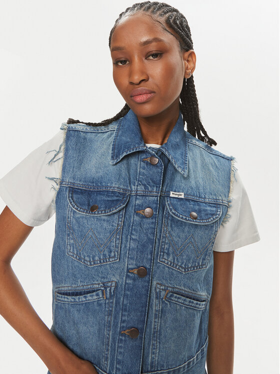 Wrangler Wrangler Vestă elegantă 112350356 Albastru Slim Fit