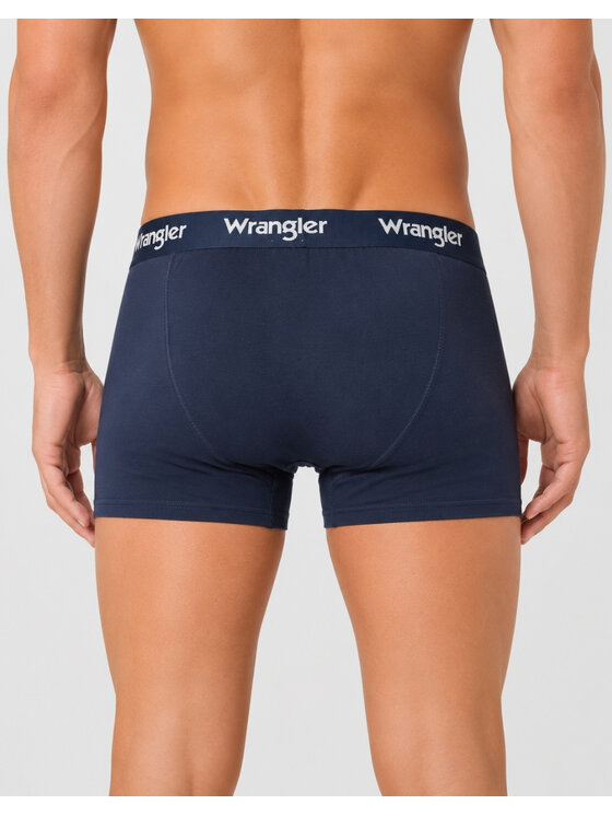 Wrangler Wrangler Bokserki Boone 3 Pack Cotton Elastane Trunks Niebieski