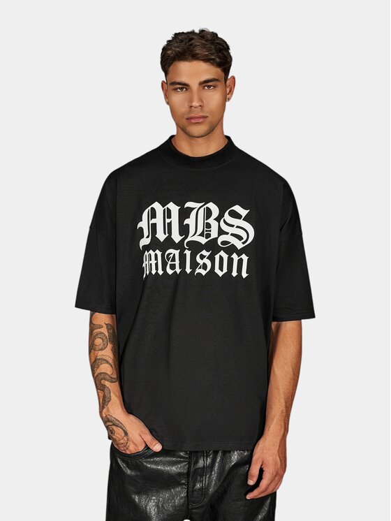 MADE BY SOCIETY MADE BY SOCIETY T-Shirt Gothic - T17693 Czarny Basic Fit