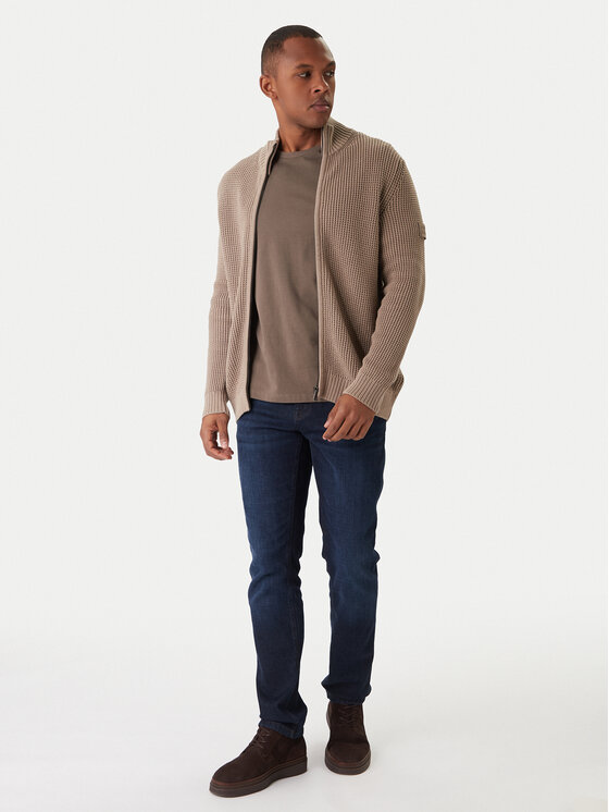 JOOP! Jeans JOOP! Jeans Kardigan Hajoros 30047664 Beżowy Modern Fit