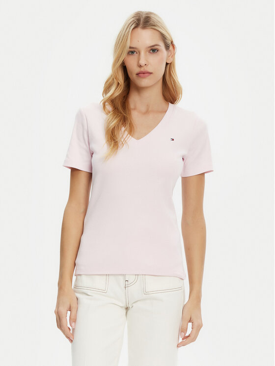 Tommy Hilfiger Tommy Hilfiger Marškinėliai New Cody WW0WW40584 Rožinė Slim Fit