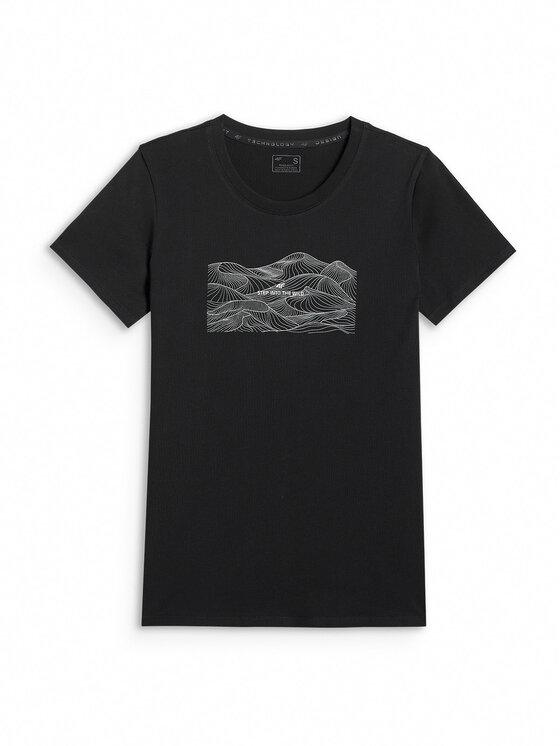 4F 4F T-Shirt TREKKING Czarny Regular Fit