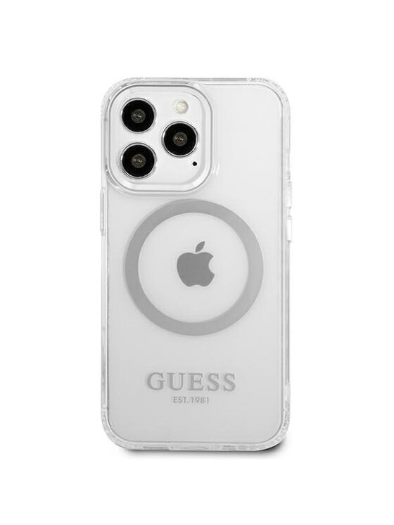Guess Guess Etui na telefon iPhone 13 Pro Srebrny
