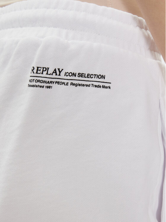 REPLAY Replay Szorty sportowe W8047B.000.23650P Biały Regular Fit