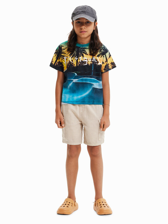 Desigual Desigual Póló 23SBTK15 Sötétkék Regular Fit