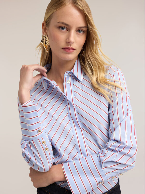 Motivi Motivi Koszula 5075Q000994N0V1 Turkusowy Boxy Fit