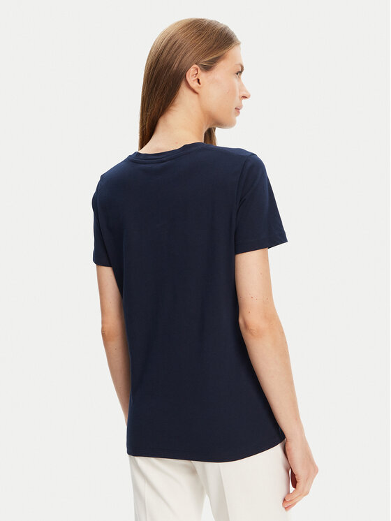 Tommy Hilfiger Tommy Hilfiger T-Shirt Script WW0WW47210 Granatowy Regular Fit