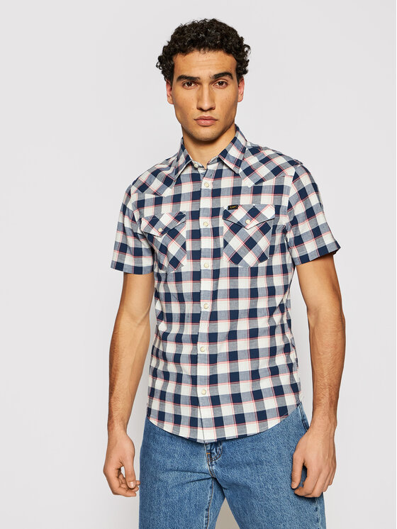 Lee Lee Camicia Ss Western L640KK35 112115279 Blu scuro Slim Fit