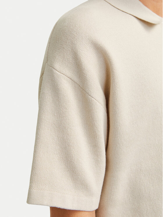 Jack&Jones Jack&Jones Тениска с яка и копчета Troy 12269617 Бежов Relaxed Fit