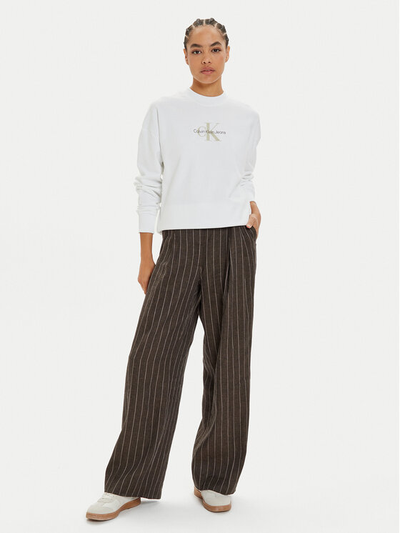 Calvin Klein Jeans Calvin Klein Jeans Bluza Monologo J20J224177 Biały Regular Fit