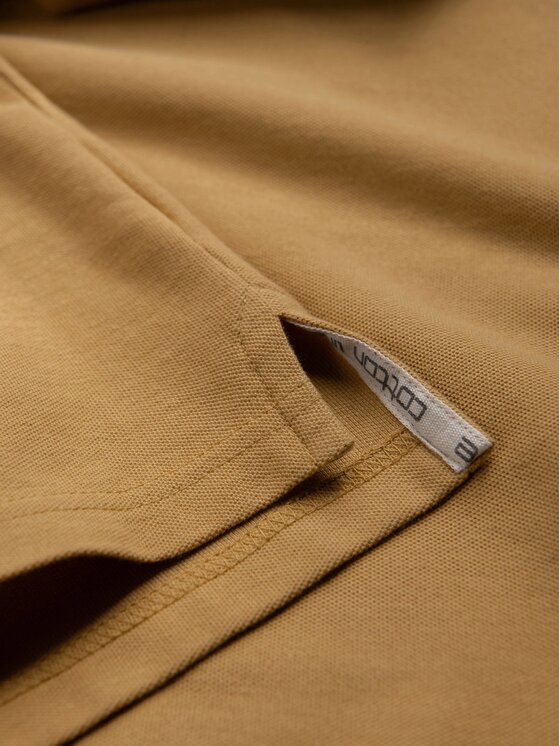 Ombre Ombre Polo OM-POBS-0100 Złoty Regular Fit