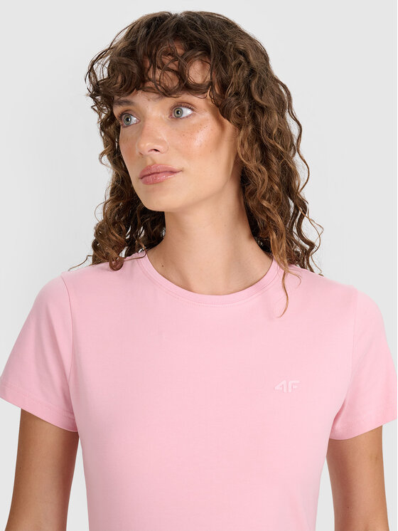 4F 4F T-shirt NOS Rosa chiaro Slim Fit