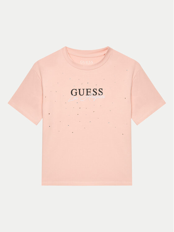 Guess T-krekls J4YI27 K6YW4 Rozā Boxy Fit