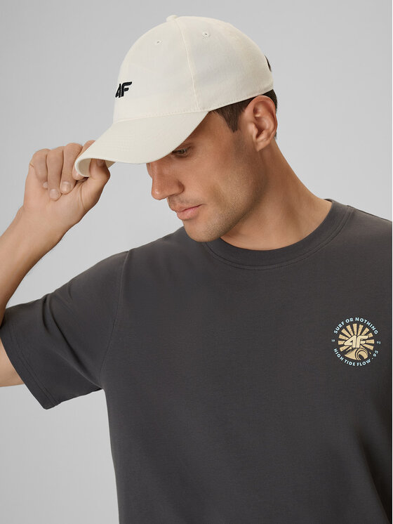 4F 4F T-Shirt CATCH THE WAVE Szary ciemny Regular Fit