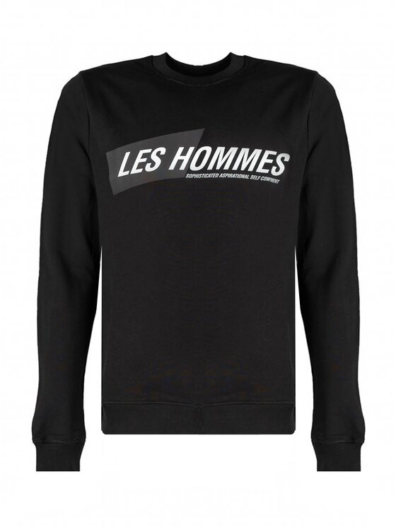 Les Hommes Les Hommes Μπλούζα LLH401-758P | Round Neck Sweater Μαύρο Regular Fit