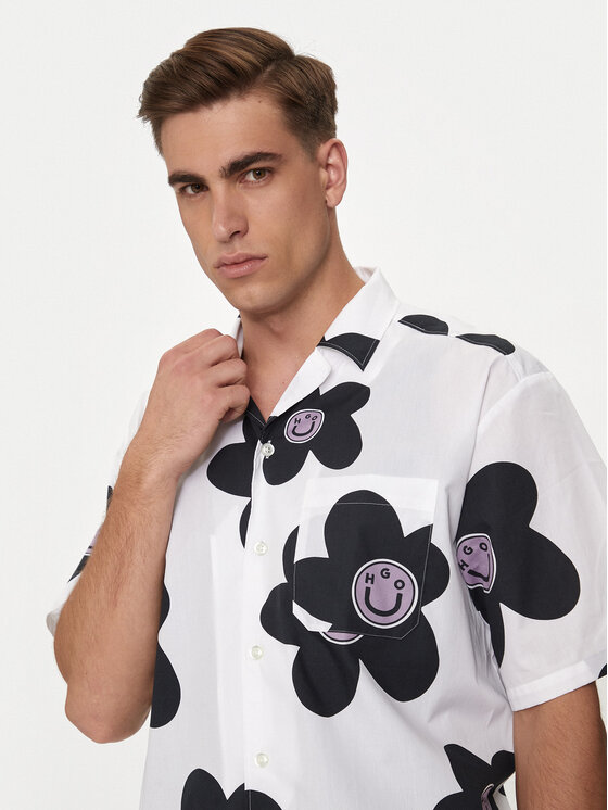 HUGO Hugo Cămașă Eligino 50513855 Alb Oversize