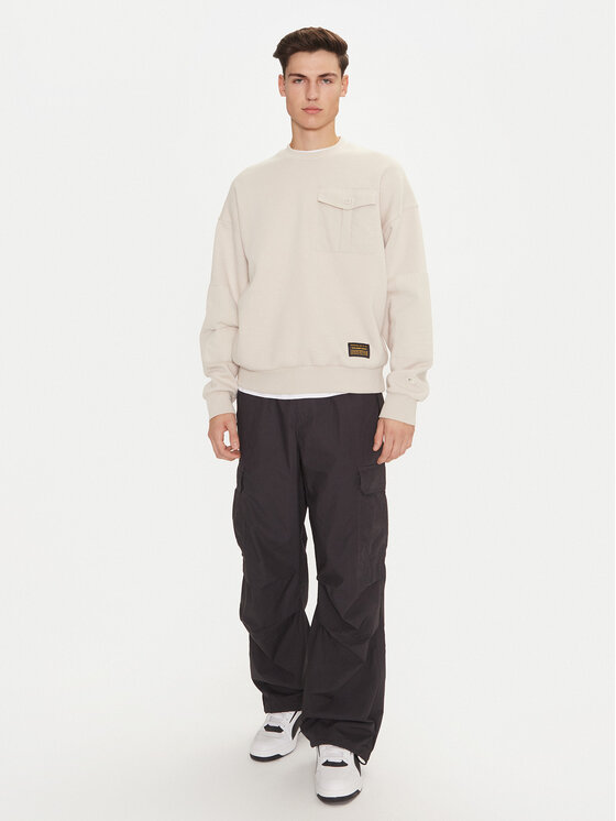 Champion Champion Majica dugih rukava 220421 Écru Loose Fit