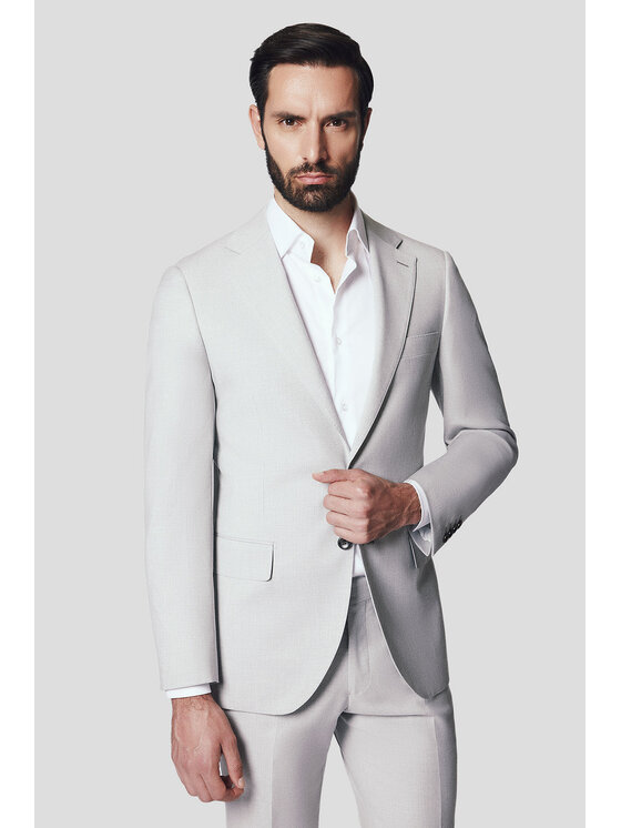Lancerto Lancerto Garnitur Raleigh GA073125000007 Szary Slim Fit