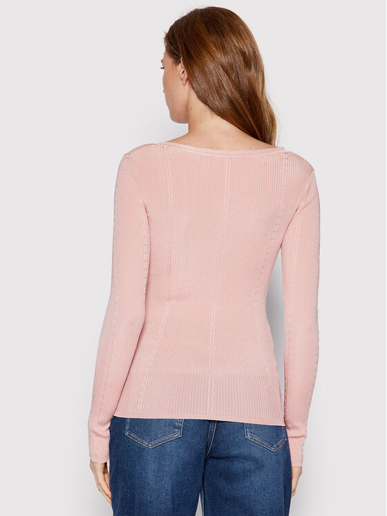 Guess Guess Majica W2YR12 Z30K0 Ružičasta Slim Fit