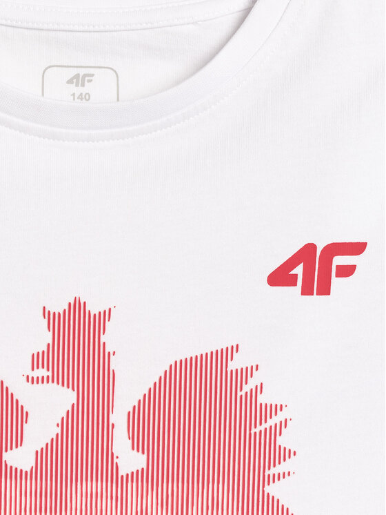 4F 4F T-Shirt FAN FOOTBALL COLLECTION Biały Regular Fit