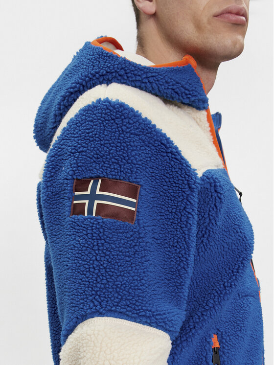 Napapijri - La veste en laine polaire « Yupik » - orange/bleu