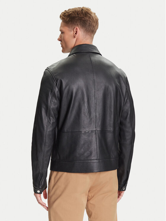 BOSS BOSS Geacă de piele H-Mapson4 50543214 Negru Regular Fit