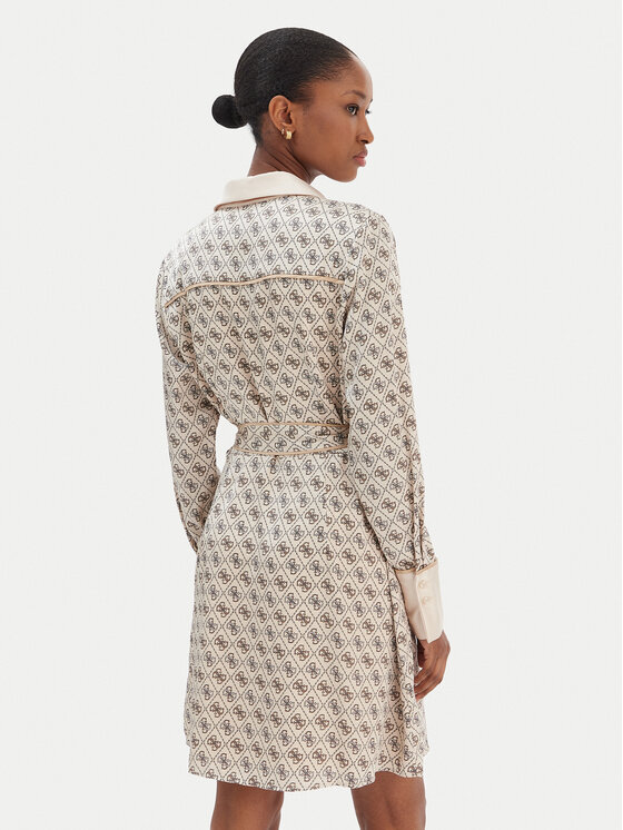 Guess Guess Haljina košulja W6RK90 WF1T2 Bež Regular Fit