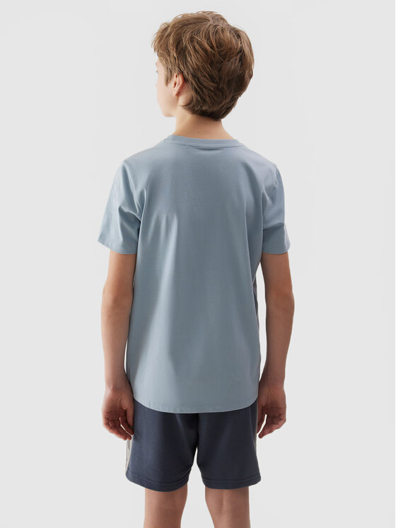 4F 4F T-Shirt 4FJWSS24 TTSHM1114 34S JASNY NIEBIESKI 152 Niebieski Regular Fit