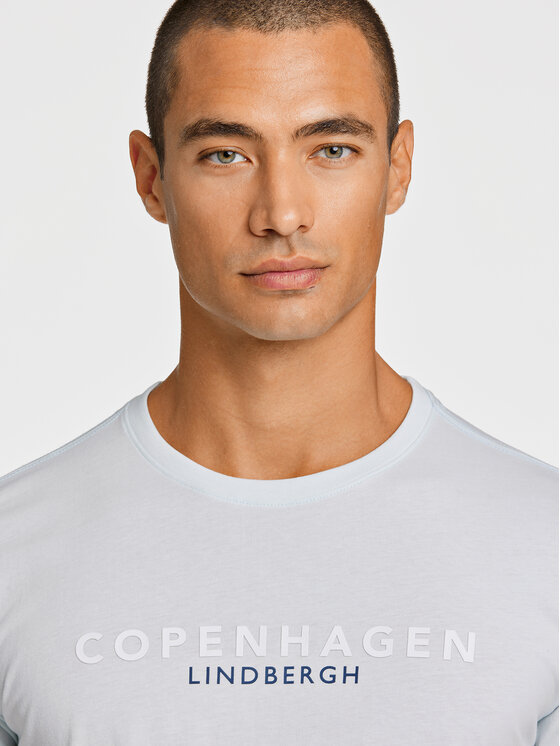 Lindbergh Lindbergh T-Shirt 30-400200 Błękitny Relaxed Fit