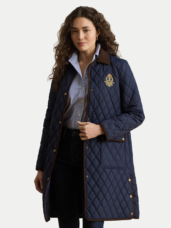LAUREN RALPH LAUREN Geacă Crested 3/4 Quilt 297P18059004 Bleumarin Regular Fit